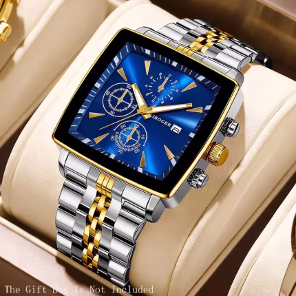 Fashion New Men's Trendy Business Square Dial Quartz Watch